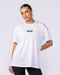 Womens Relaxed Training Tee White - Muscle Nation women's gym tee