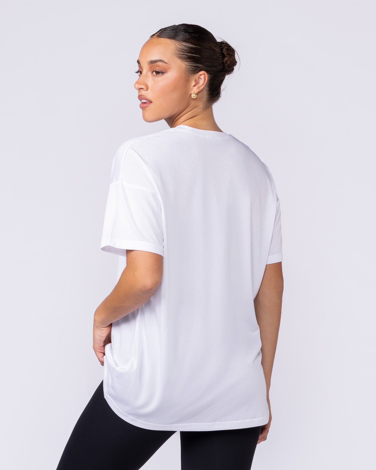 Womens Relaxed Training Tee White - Muscle Nation women's gym tee, view 2