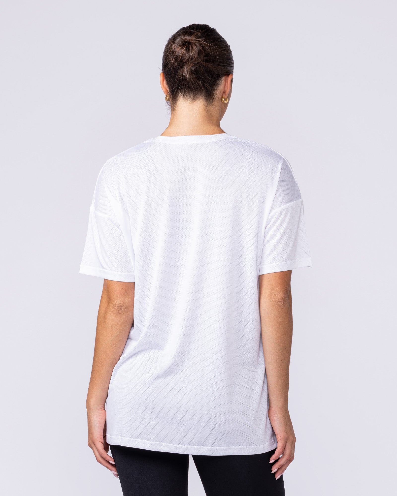 Womens Relaxed Training Tee White - Muscle Nation women's gym tee, view 4