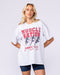 Womens Running Club Oversized Tee Snow Grey Marl - Muscle Nation women's gym tee, view 3