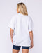 Womens Running Club Oversized Tee Snow Grey Marl - Muscle Nation women's gym tee, view 5