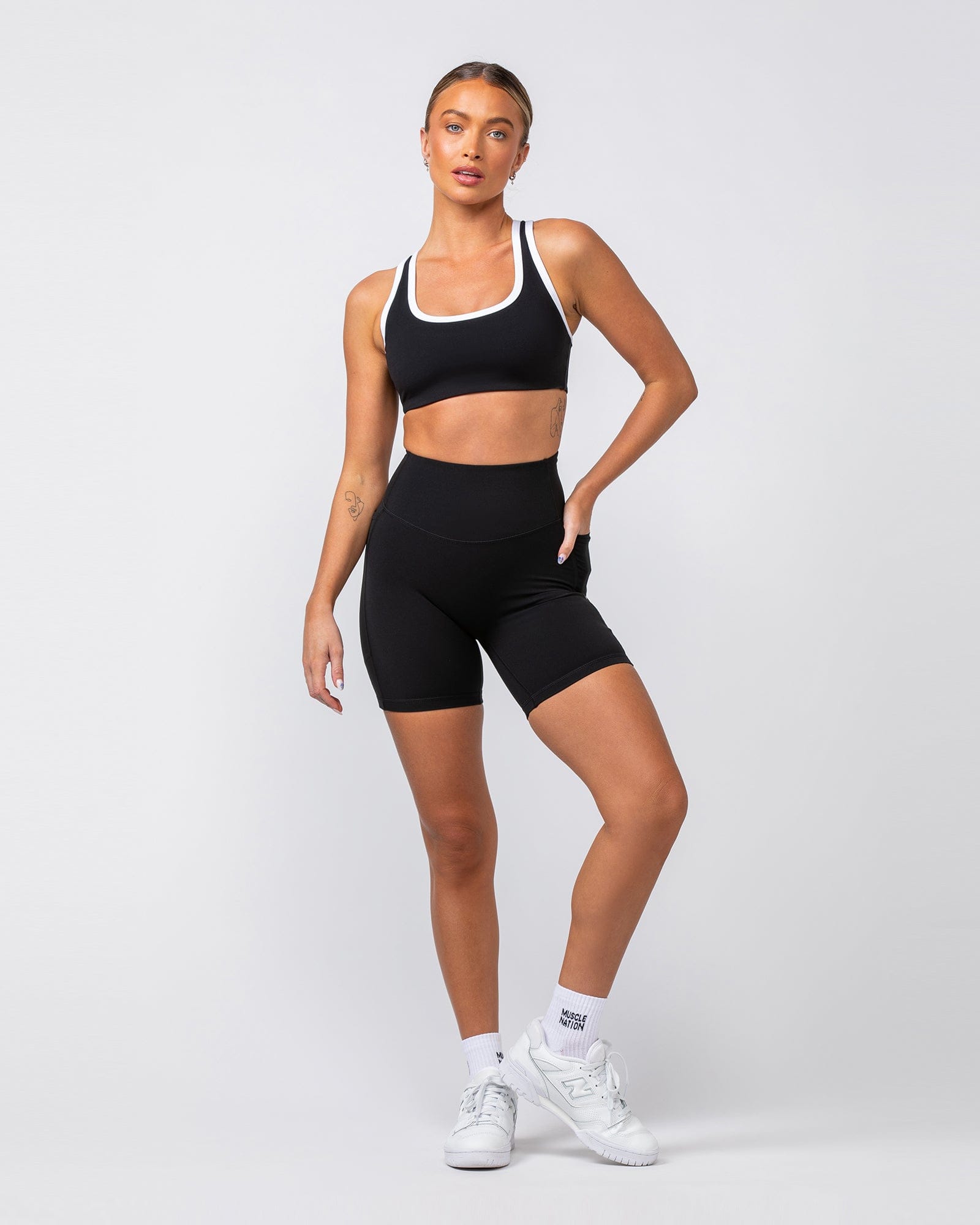 Muscle Nation Shorts Agility Aura Pocket Bike Shorts - Black