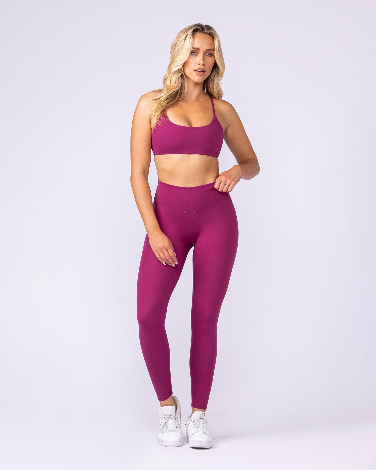 Zero Rise Everyday Ankle Length Leggings Raspberry Quartz - Muscle Nation women's leggings, view 5