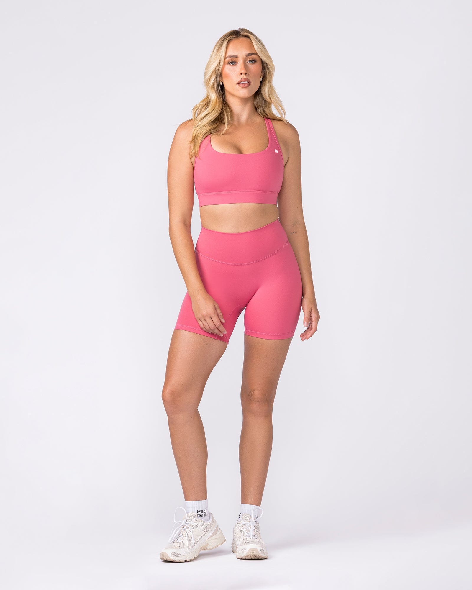 Zero Rise Everyday Bike Shorts Petal - Muscle Nation women's bike shorts, view 5