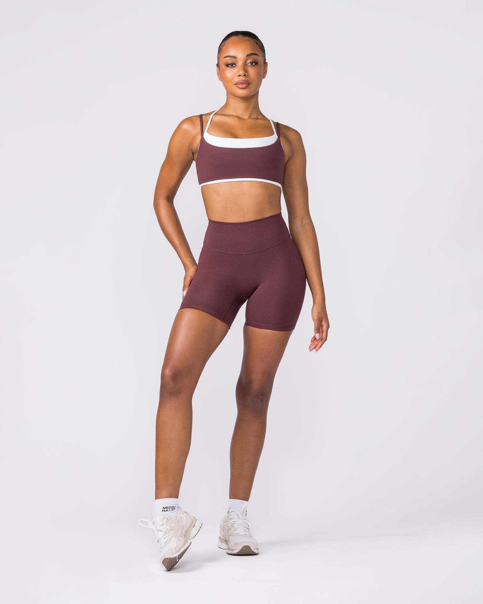 Muscle Nation Bottoms Everyday High Rise Bike Shorts - Rocky Road