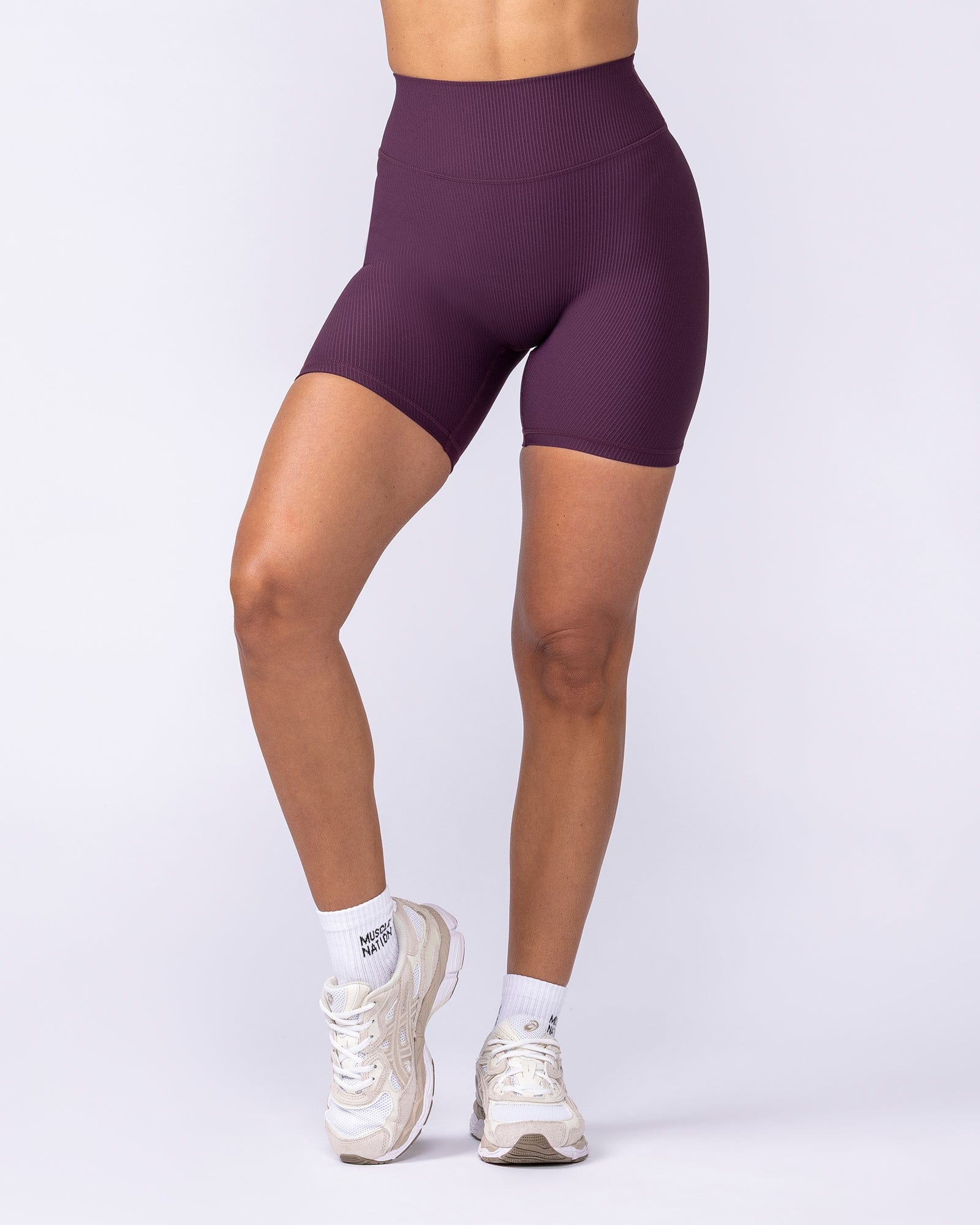 Zero Rise Rib Bike Shorts - Cranberry