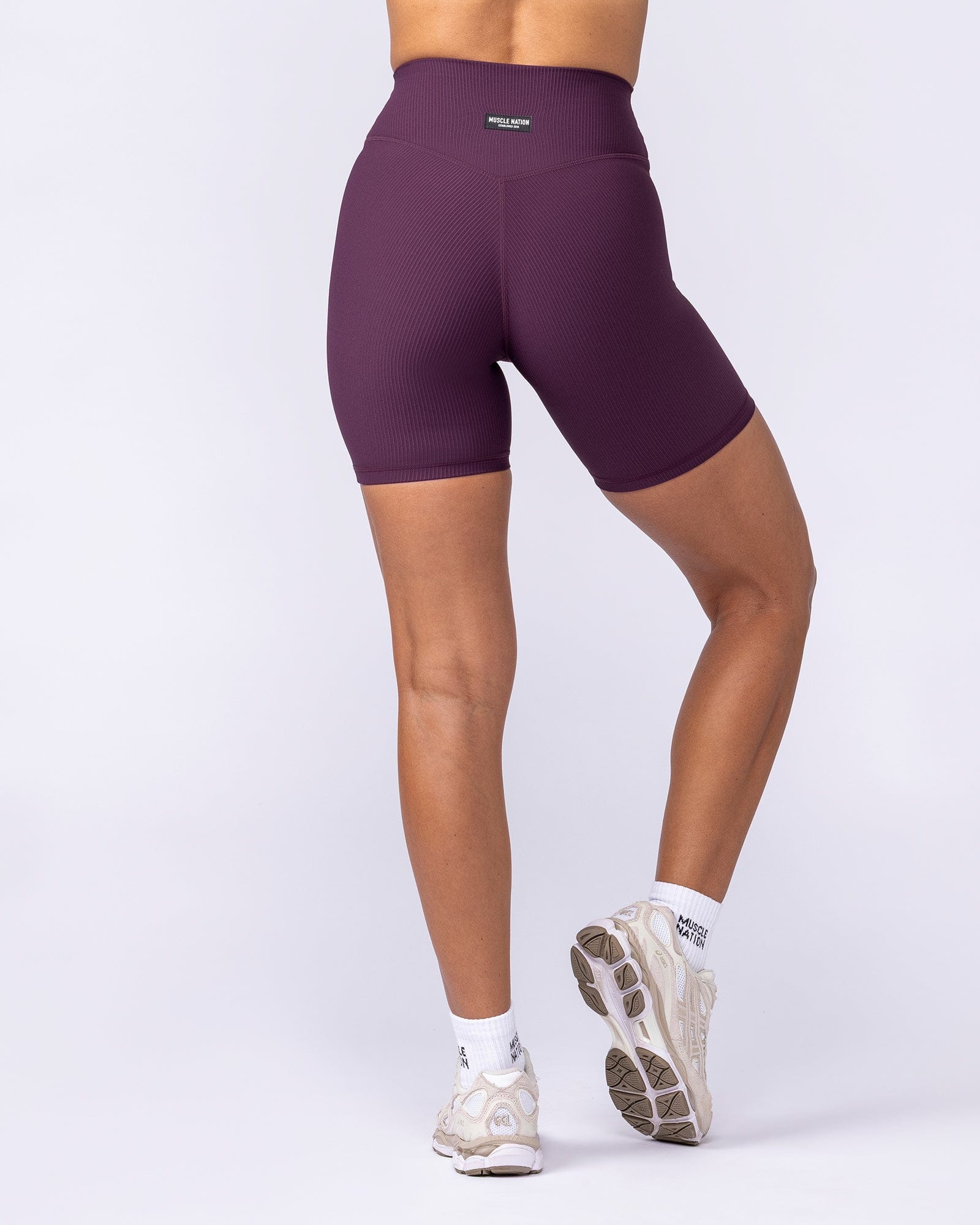 Zero Rise Rib Bike Shorts - Cranberry