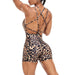 Baller Babe Active Wear Tights Small (4-6) Leopard Baller Babe jumpsuit one piece Shorts