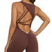Be Activewear | Tiffany Jumpsuit Shorts - Coco Brown