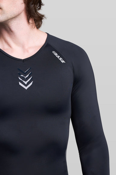BASE Long Sleeve Top Men's Long Sleeve Compression Tee - Black