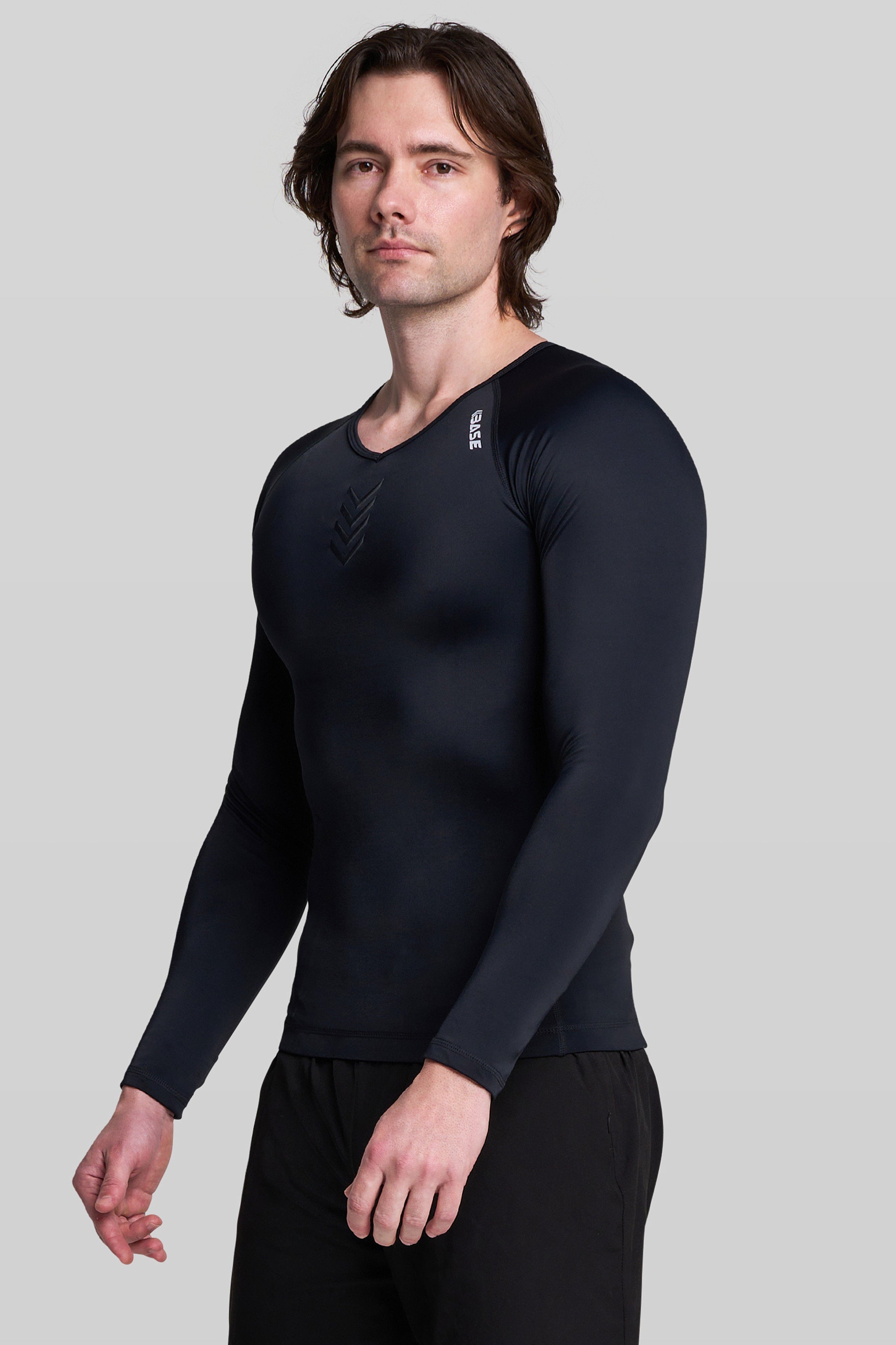 BASE Long Sleeve Top Men's Long Sleeve Compression Tee - Black