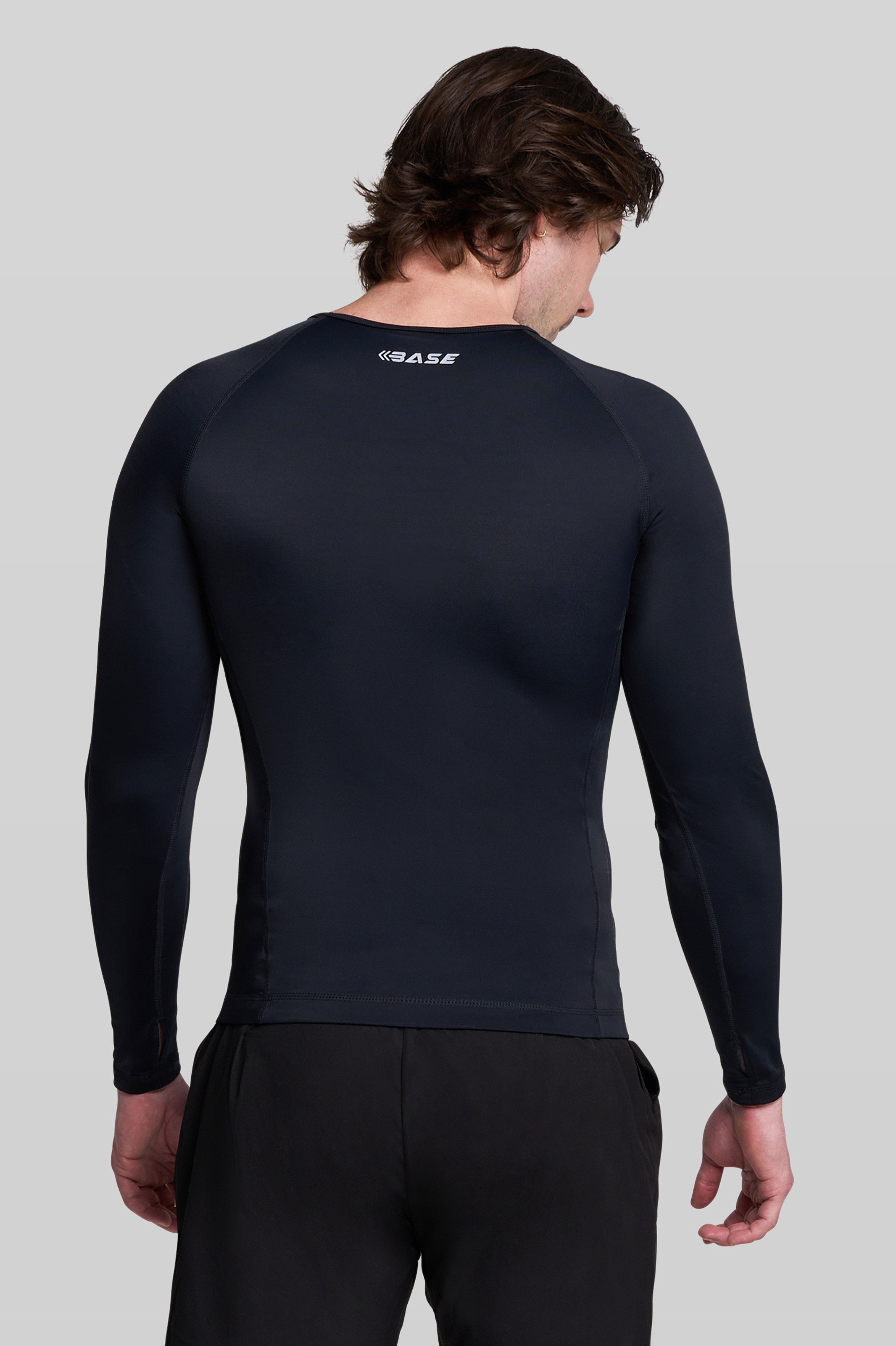 BASE Long Sleeve Top Men's Long Sleeve Compression Tee - Black