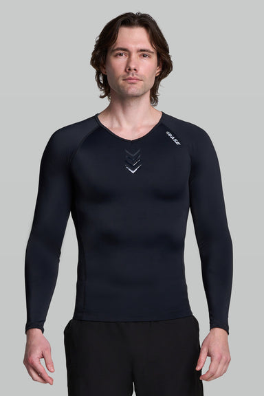 BASE Long Sleeve Top S / Black Men's Long Sleeve Compression Tee - Black