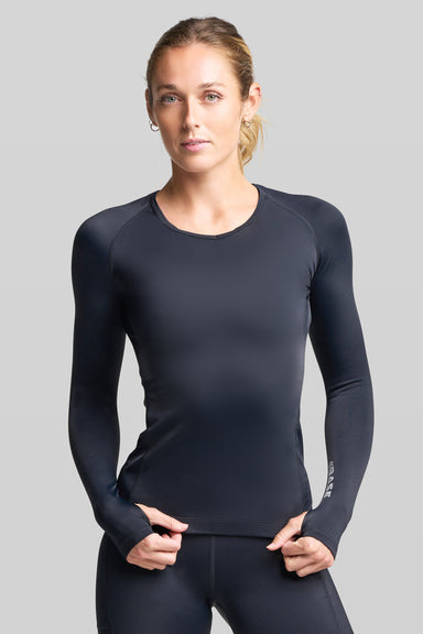 BASE Long Sleeve Tops XS / Black Women's Endurance Long Sleeve Compression Tee - Black