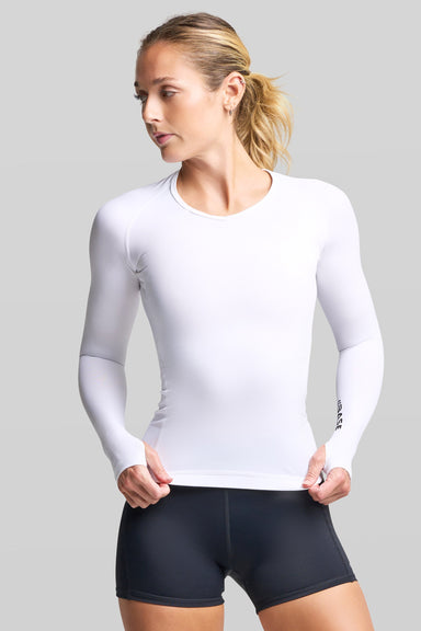 BASE Long Sleeve Tops XS / White Women's Endurance Long Sleeve Compression Tee - White