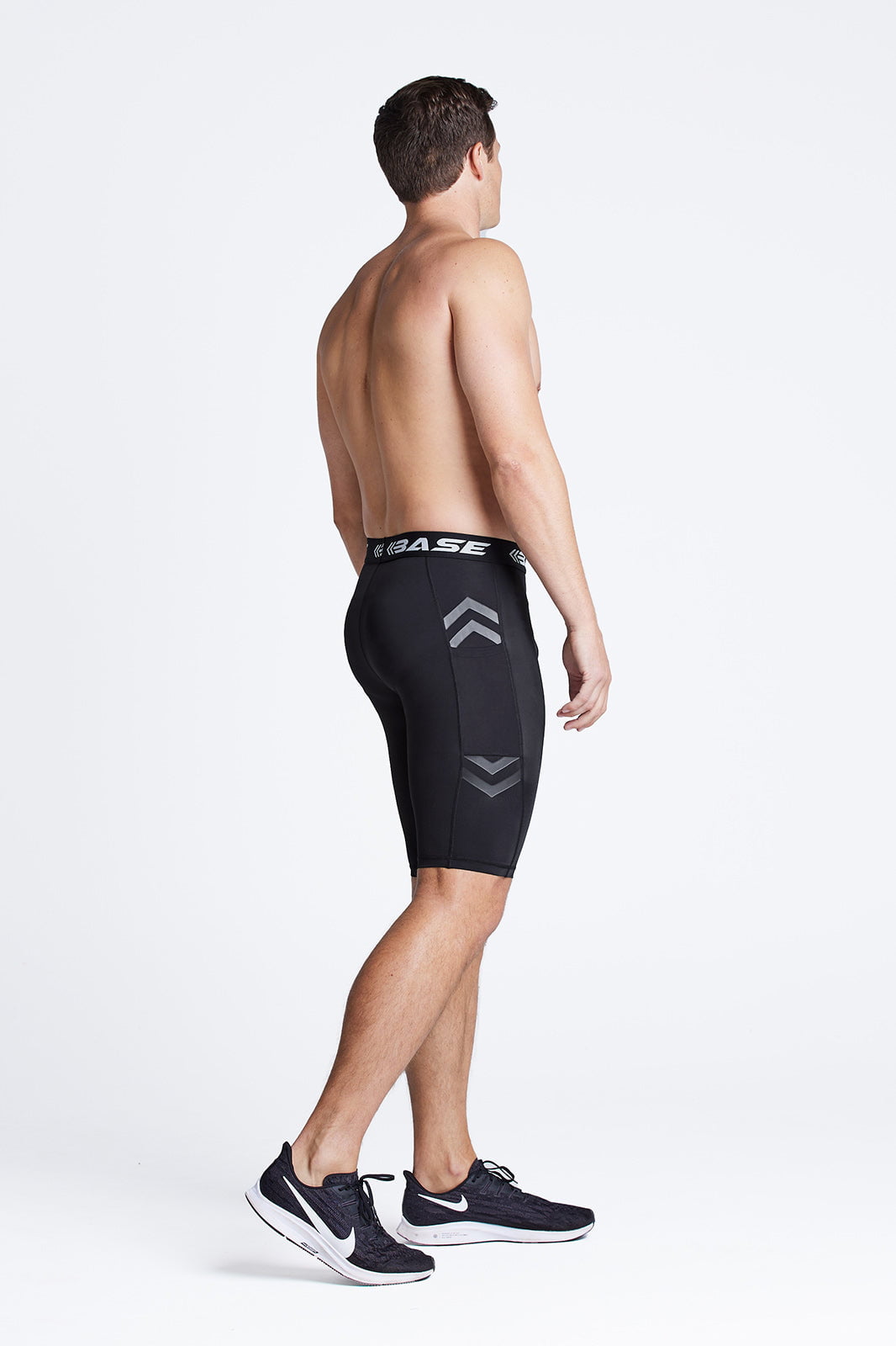 BASE Men Shorts Men's Long Compression Shorts - Black