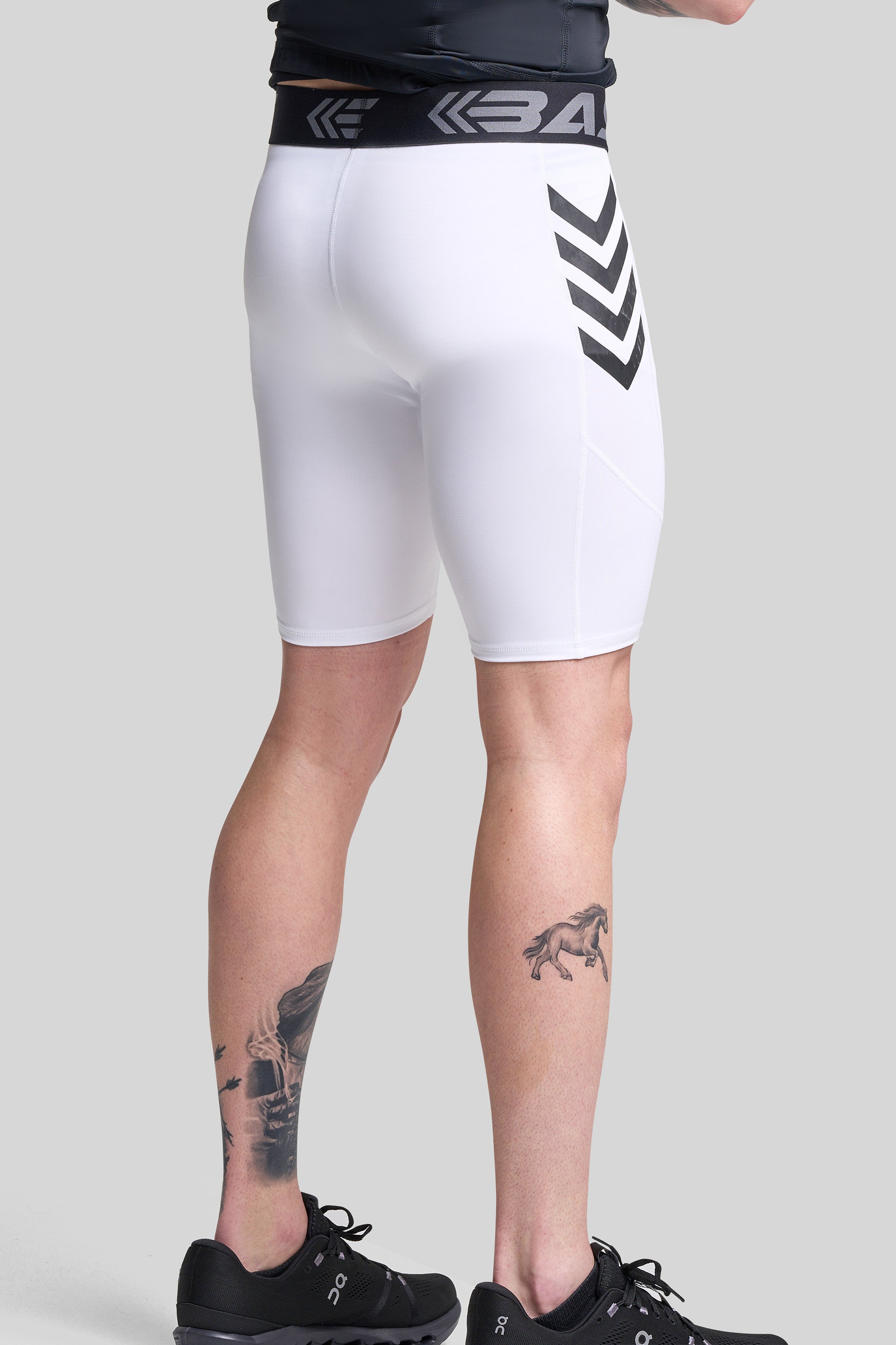 BASE Mens Shorts BASE Men's Compression Shorts - White
