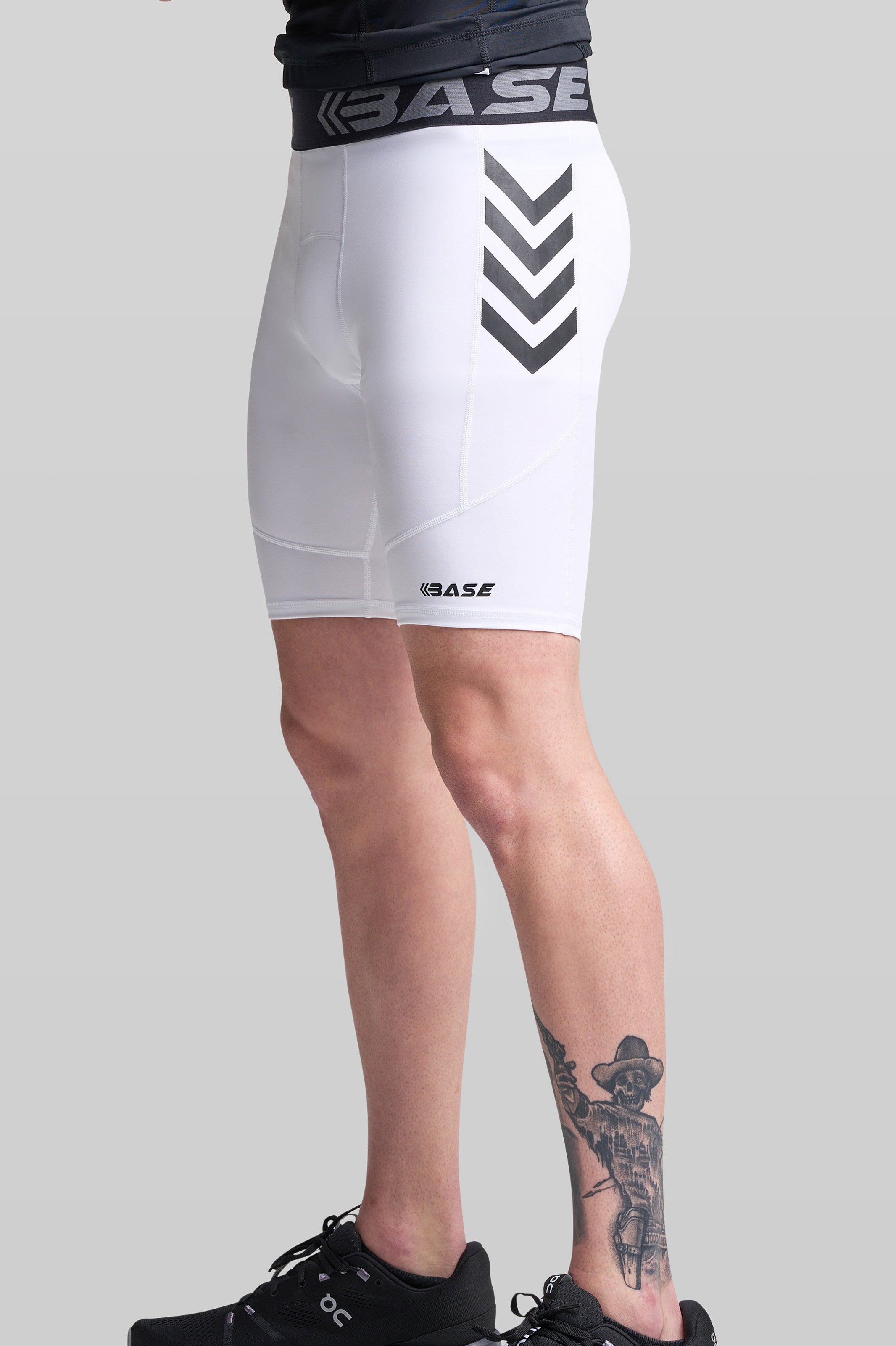 BASE Mens Shorts BASE Men's Compression Shorts - White