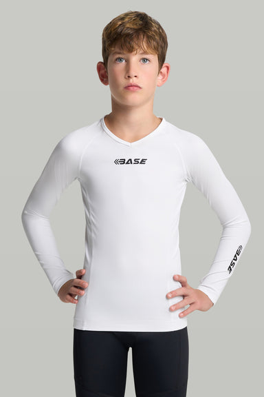 BASE T-Shirts 8 BASE Youth Long Sleeve Compression Tee - White