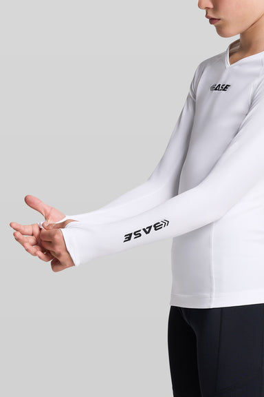 BASE T-Shirts BASE Youth Long Sleeve Compression Tee - White