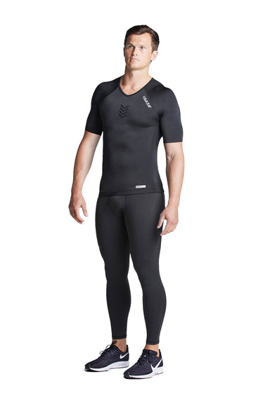 BASE T-Shirts Mens Short Sleeve Compression Tee - Black