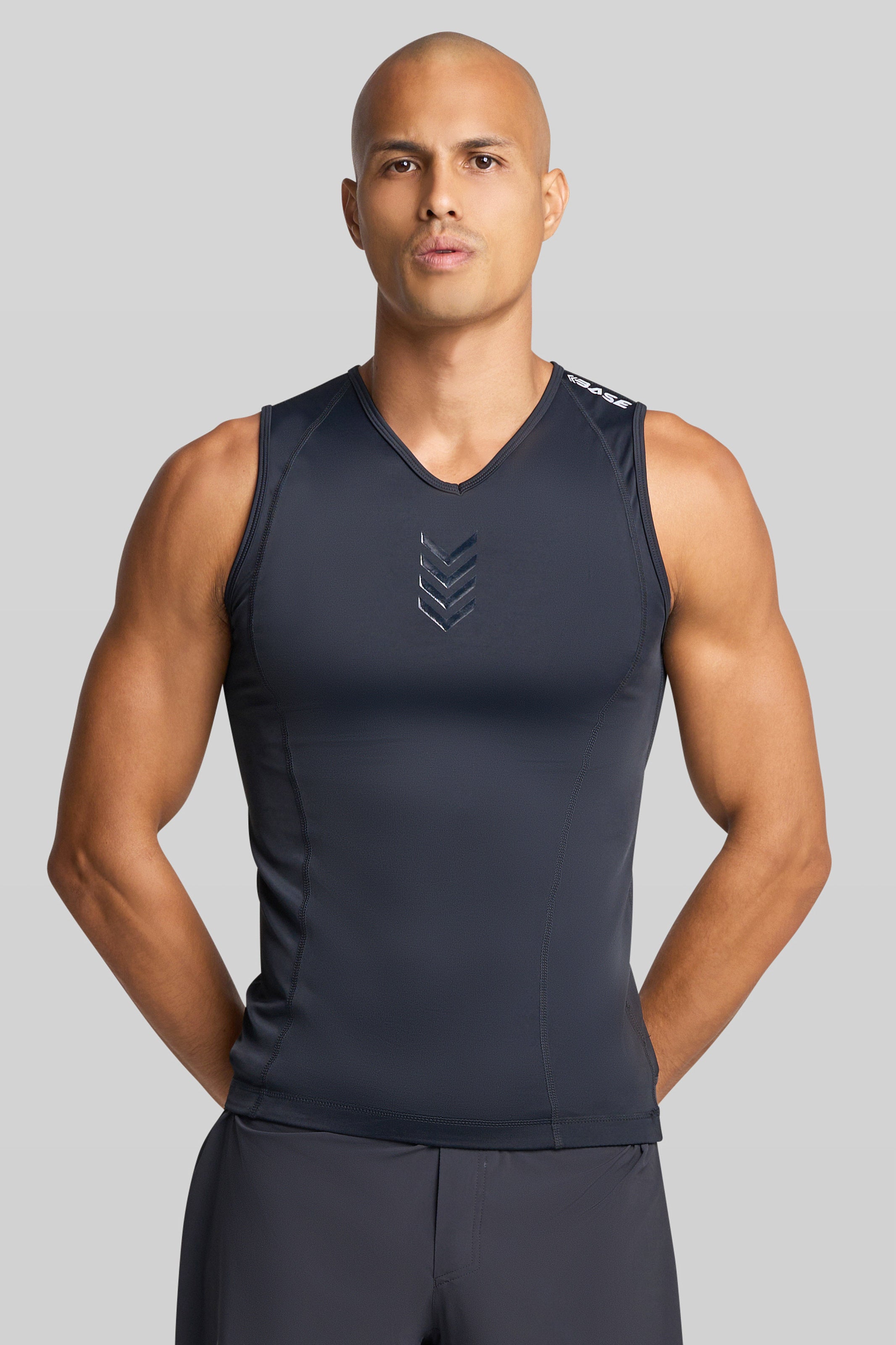 BASE Tank Top S / Black Men's Compression Vest - Black