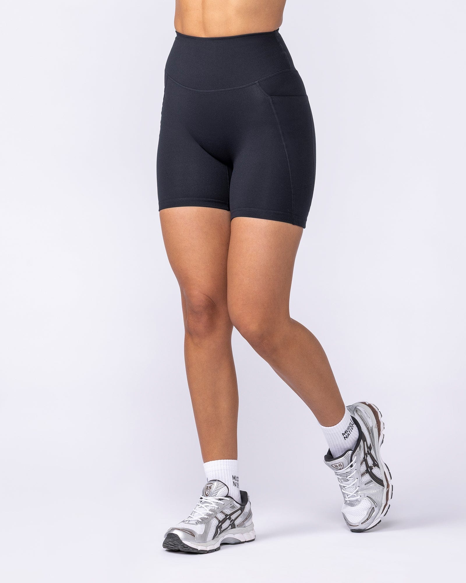 Booty Shaper Pocket Bike Shorts Black - Muscle Nation women's bike shorts, view 2