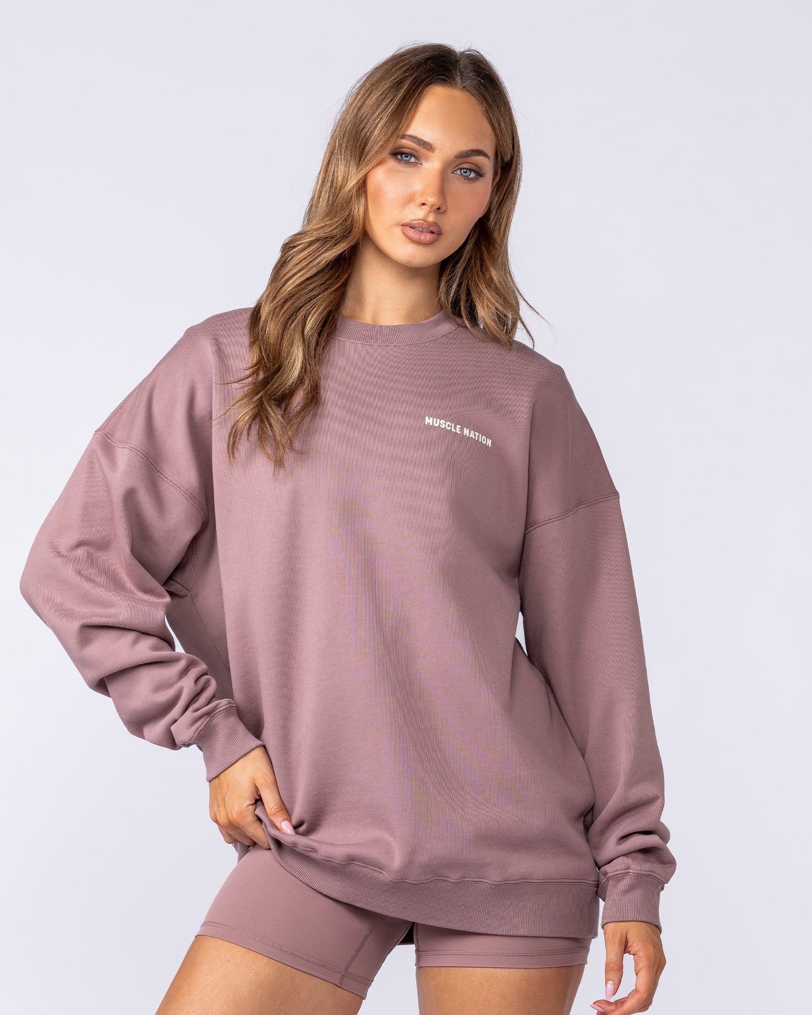 Bubble Oversized Pullover - Mocha Berry