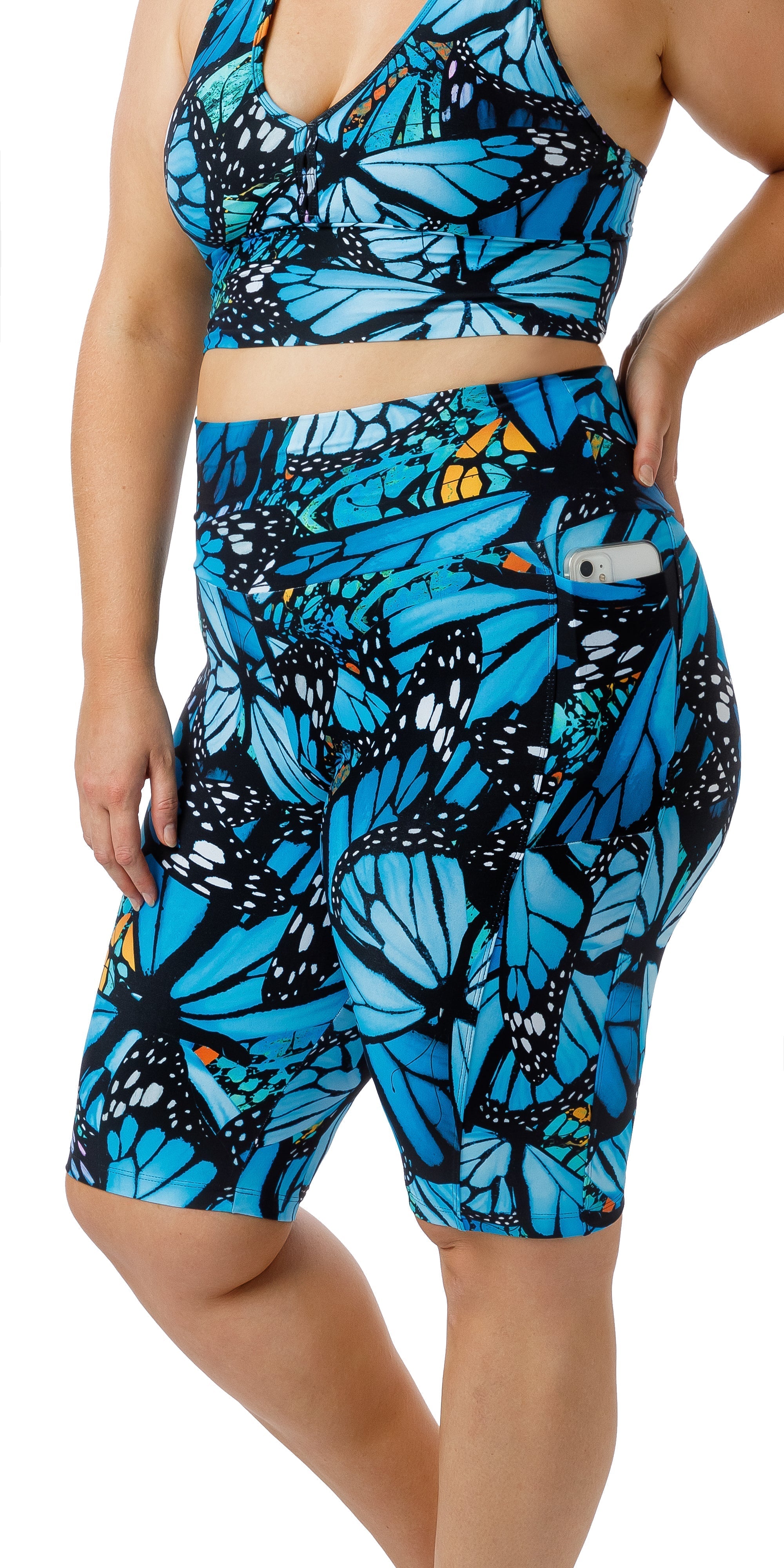 Carra Lee Active Bike Shorts JH Butterfly Biker Shorts with Pockets