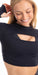 Carra Lee Active Crop Tops Midnight Eco Long Sleeve Cut Out Crop
