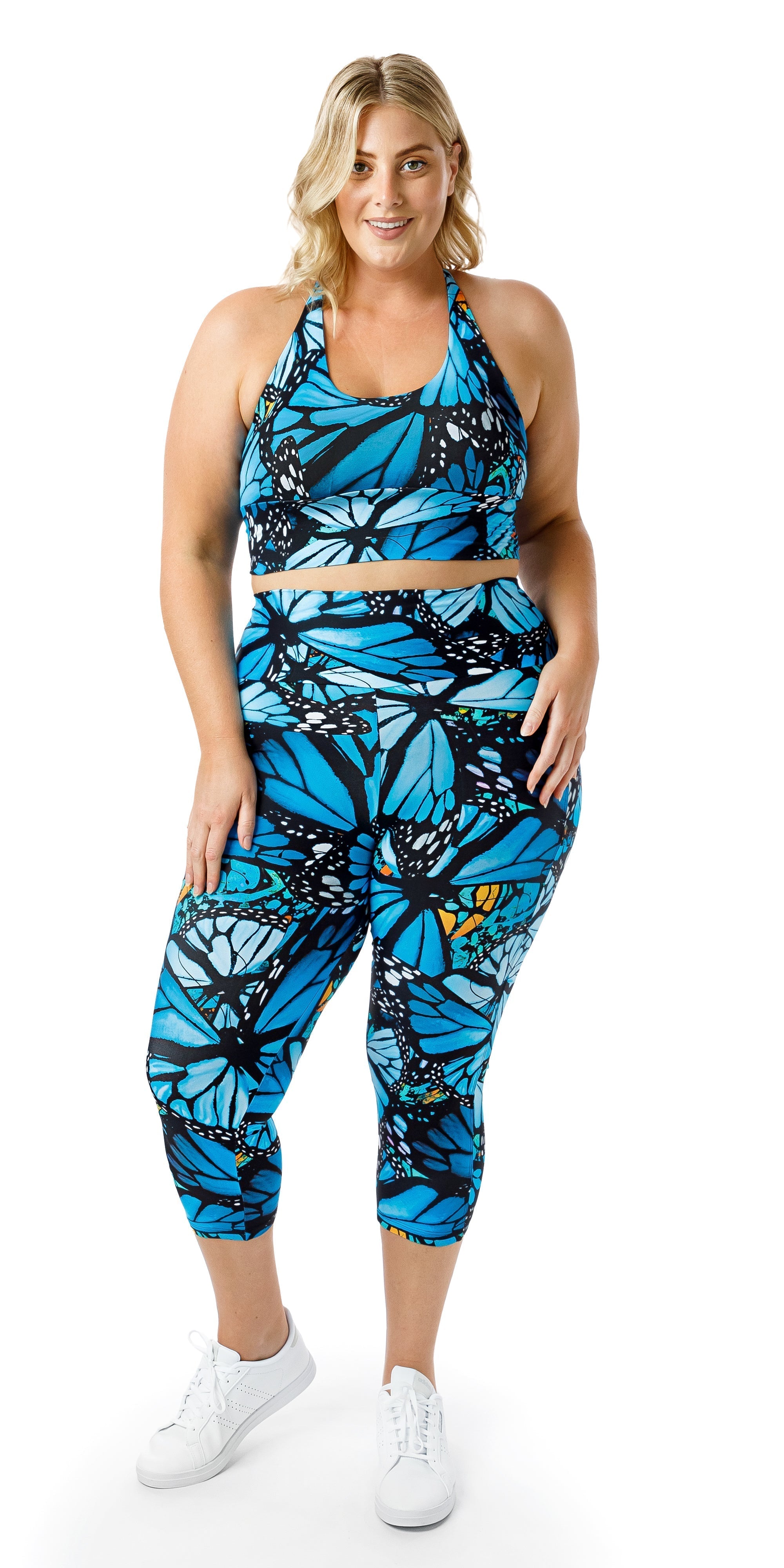 Carra Lee Active Leggings JH Butterfly Eco Capri Leggings with Pockets