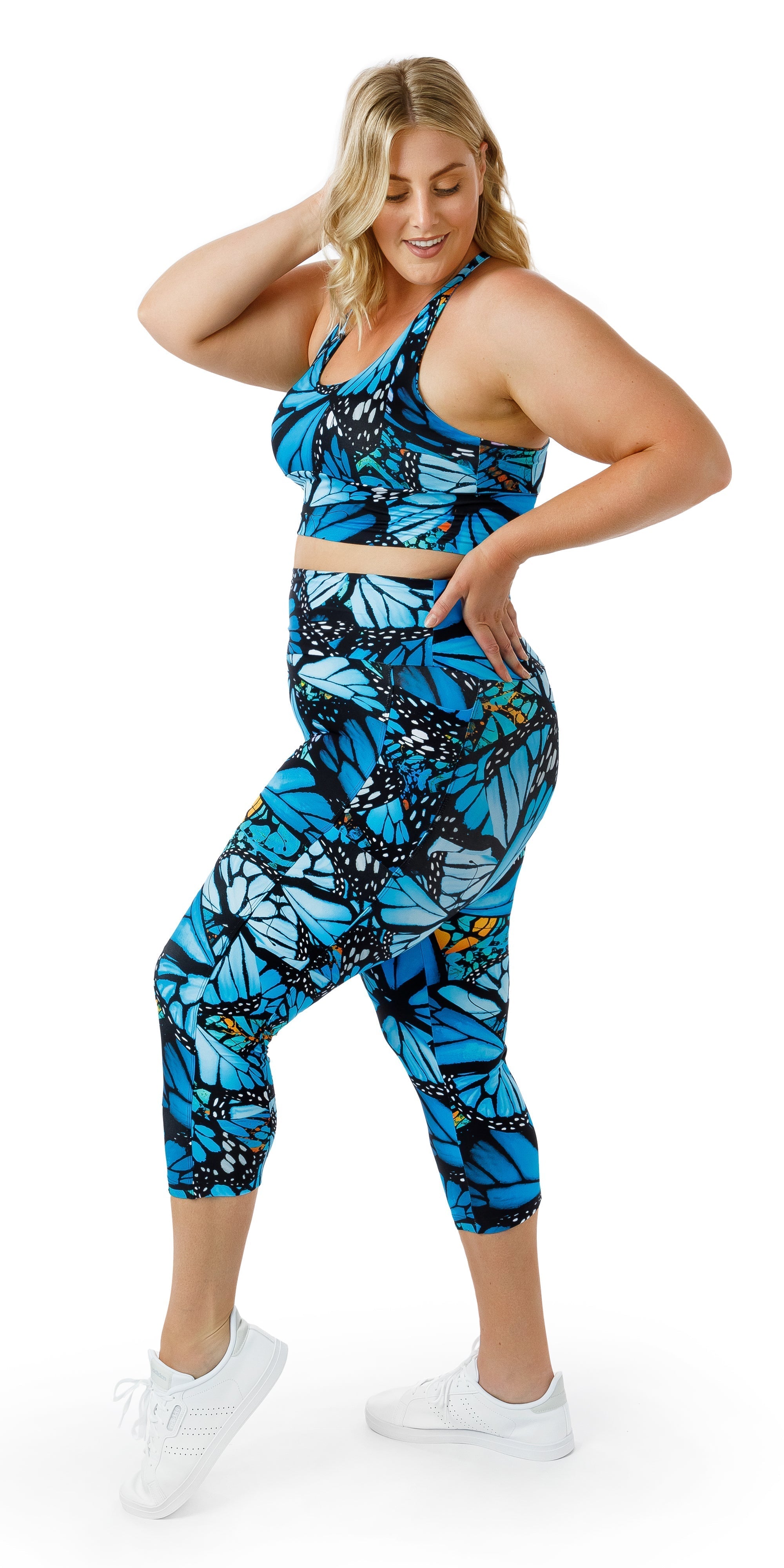 Carra Lee Active Leggings JH Butterfly Eco Capri Leggings with Pockets