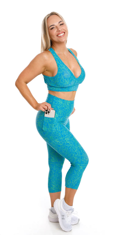 Carra Lee Active leggings Tropicana Eco Capri Leggings with Pockets