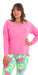 Carra Lee Active TOPS Pink Off The Shoulder Long Sleeve Tee