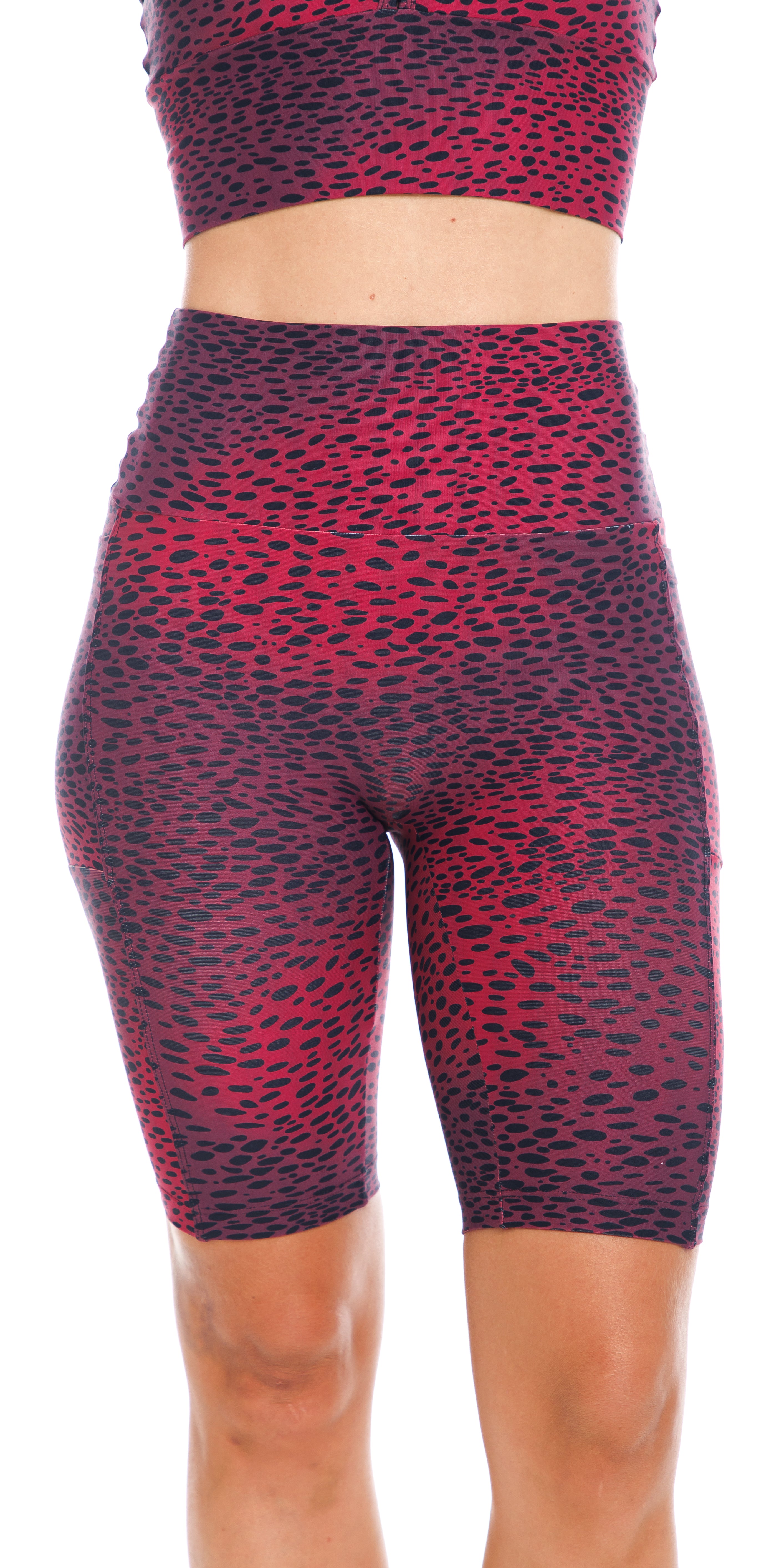 Carra Lee Collective Bike Shorts Merlot Eco Biker Shorts with Pockets