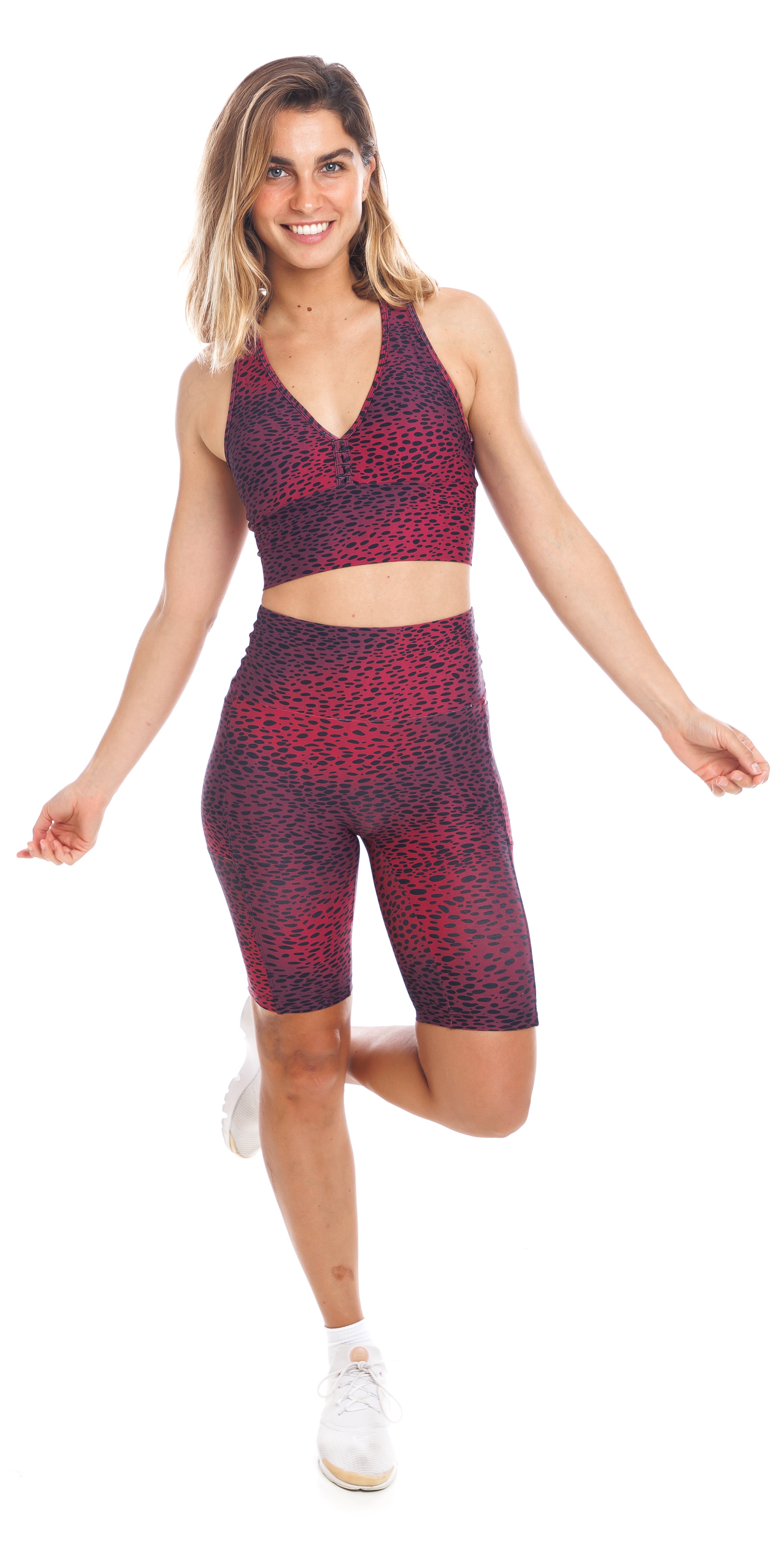 Carra Lee Collective Bike Shorts Merlot Eco Biker Shorts with Pockets