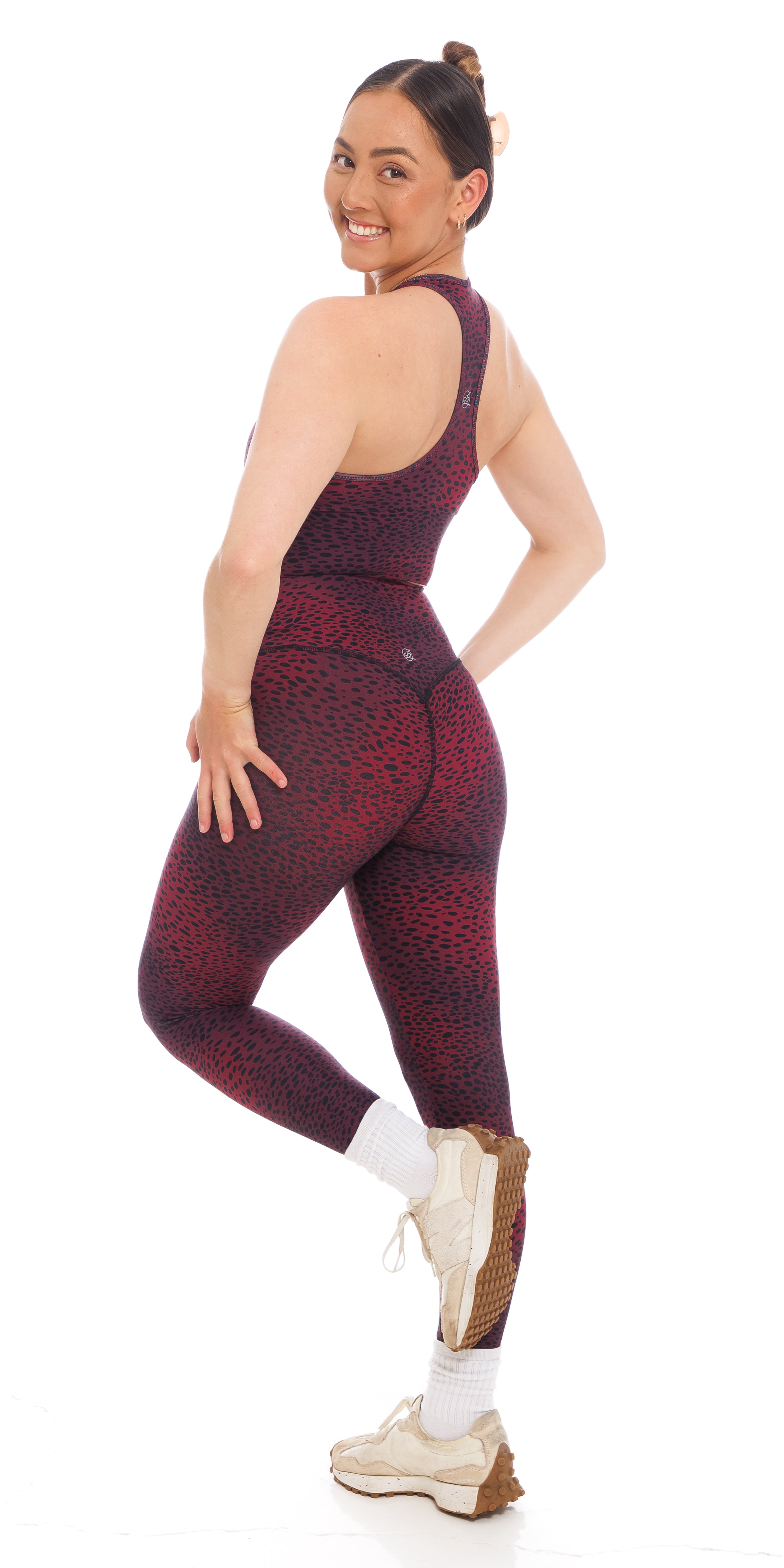 Carra Lee Collective Gym Leggings Merlot Eco Sculpt Ultra High Waist 7/8 Leggings