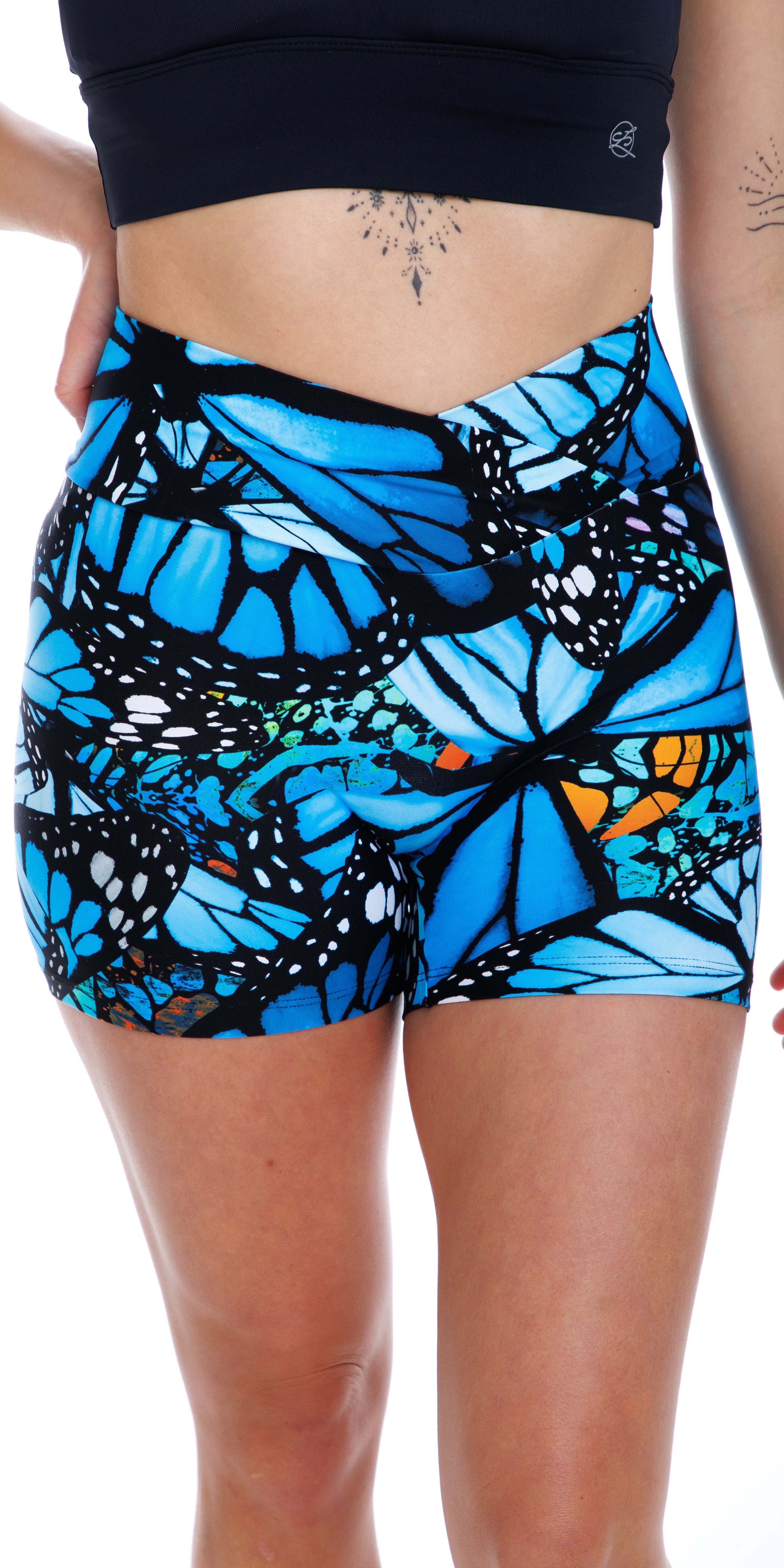 Carra Lee Collective Gym Shorts Butterfly Eco Seamless Crossover Midi Shorts