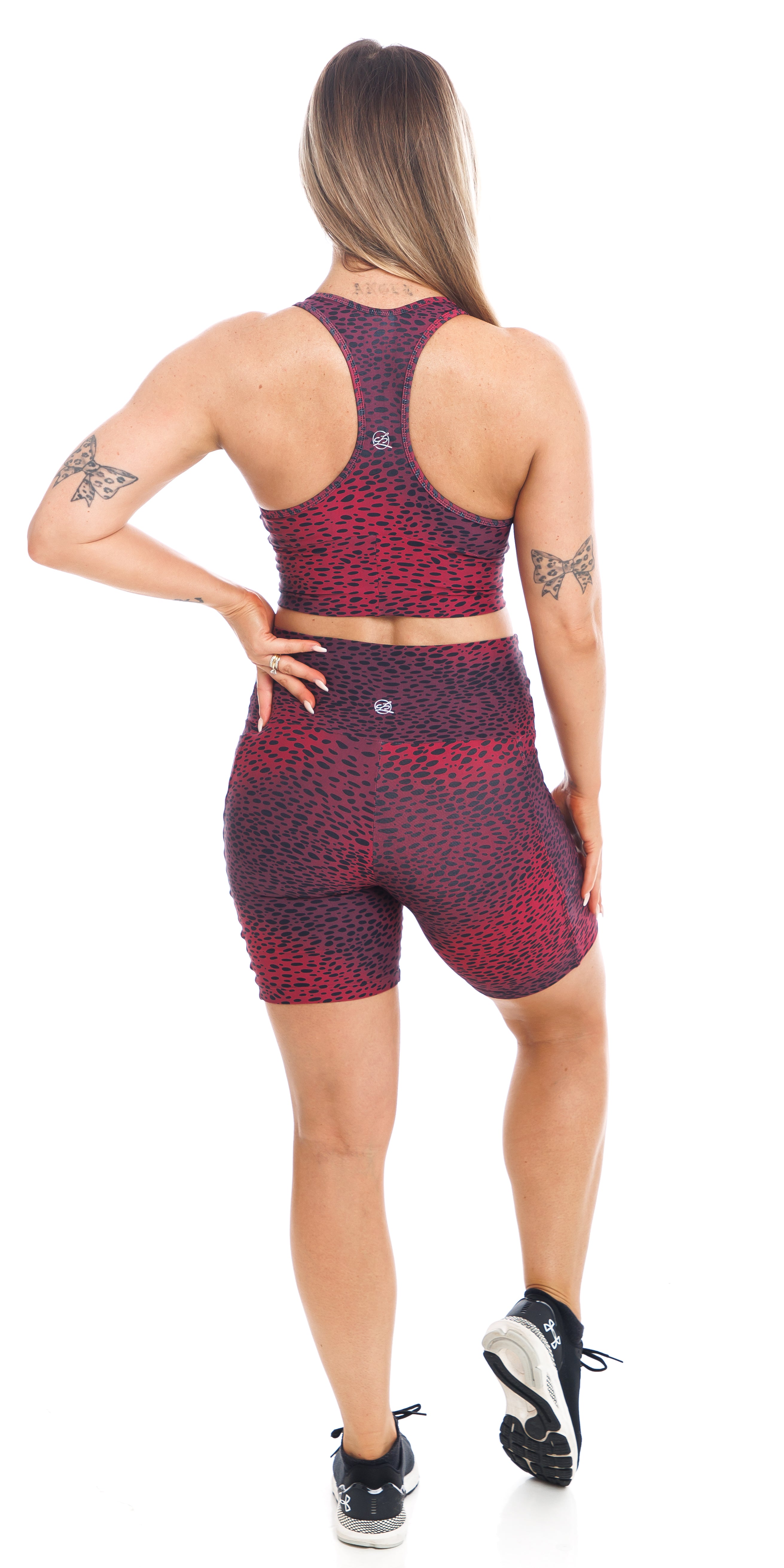 Carra Lee Collective Gym Shorts Merlot Eco Midi Shorts with Pockets
