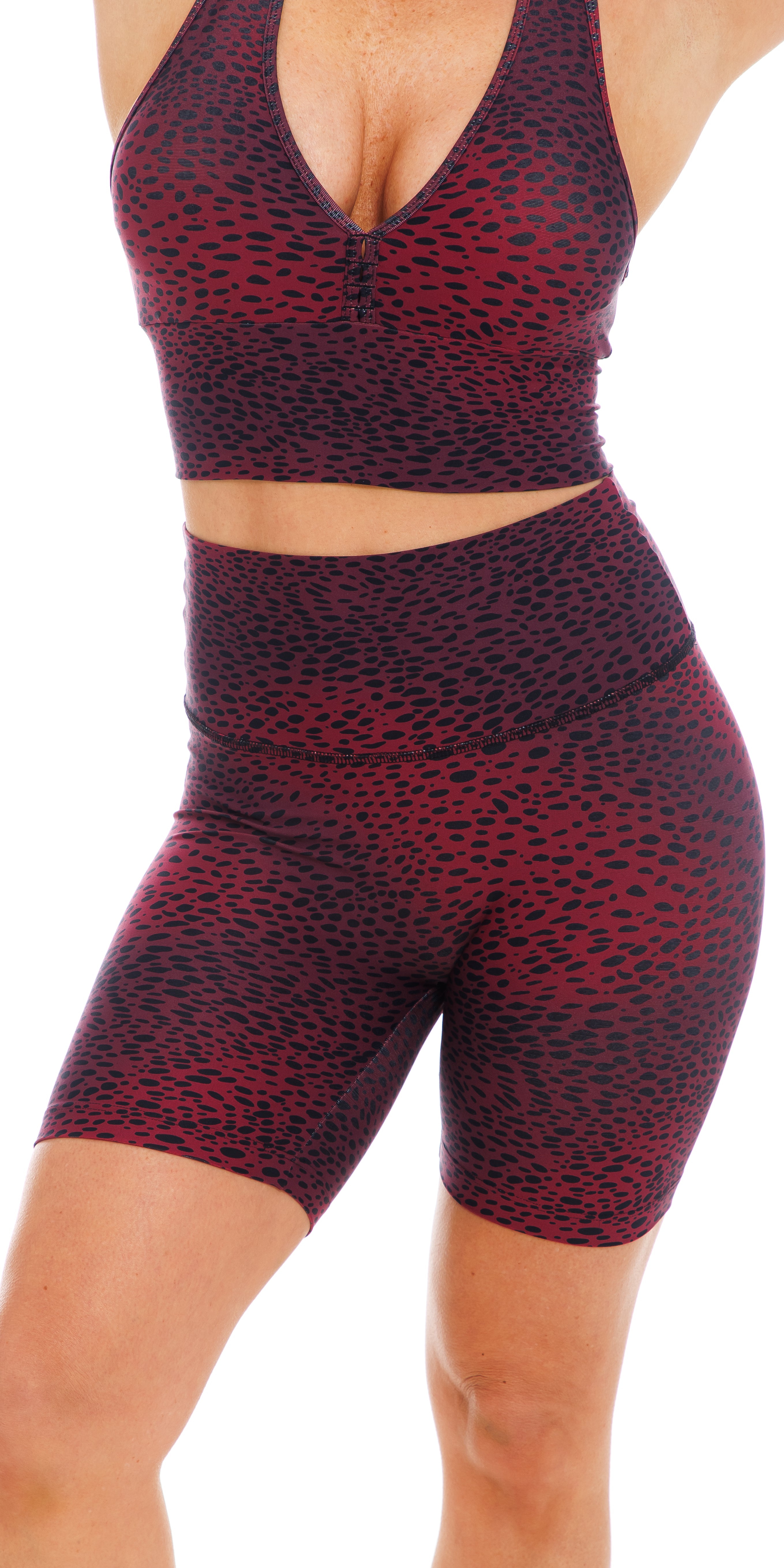 Carra Lee Collective Gym Shorts Merlot Eco Sculpt Midi Shorts