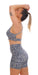 Carra Lee Collective Gym Shorts Midnight Leopard Eco Midi Shorts with Pockets