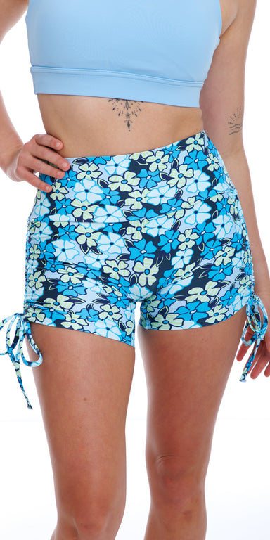 Carra Lee Collective Gym Shorts Ocean Bloom Eco Bootie Shorts