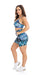 Carra Lee Collective Gym Shorts Tropical Palm Eco Scrunch Bum Midi Shorts
