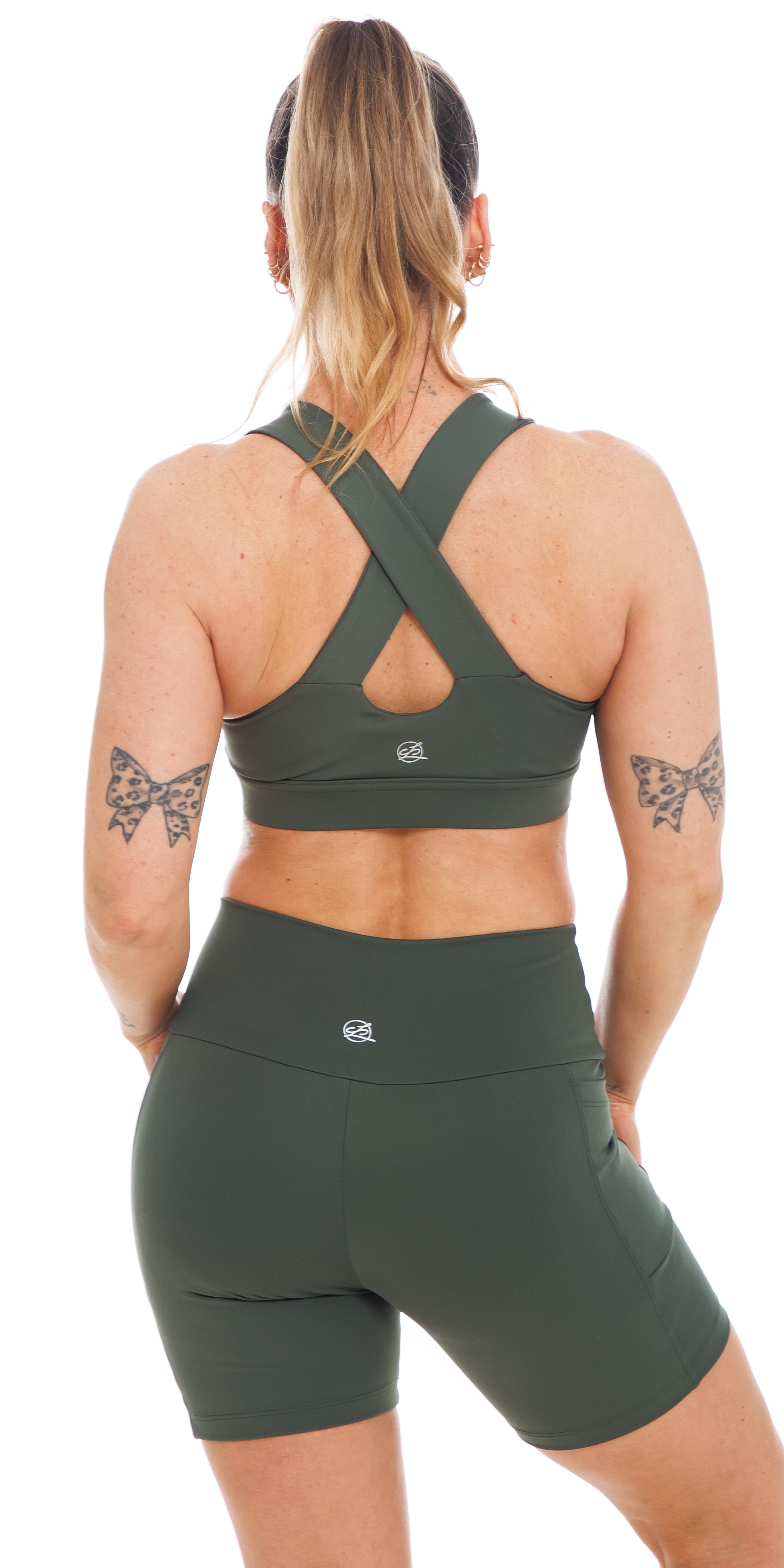 Carra Lee Collective Shorts Forest Body Luxe Midi Shorts with Pockets