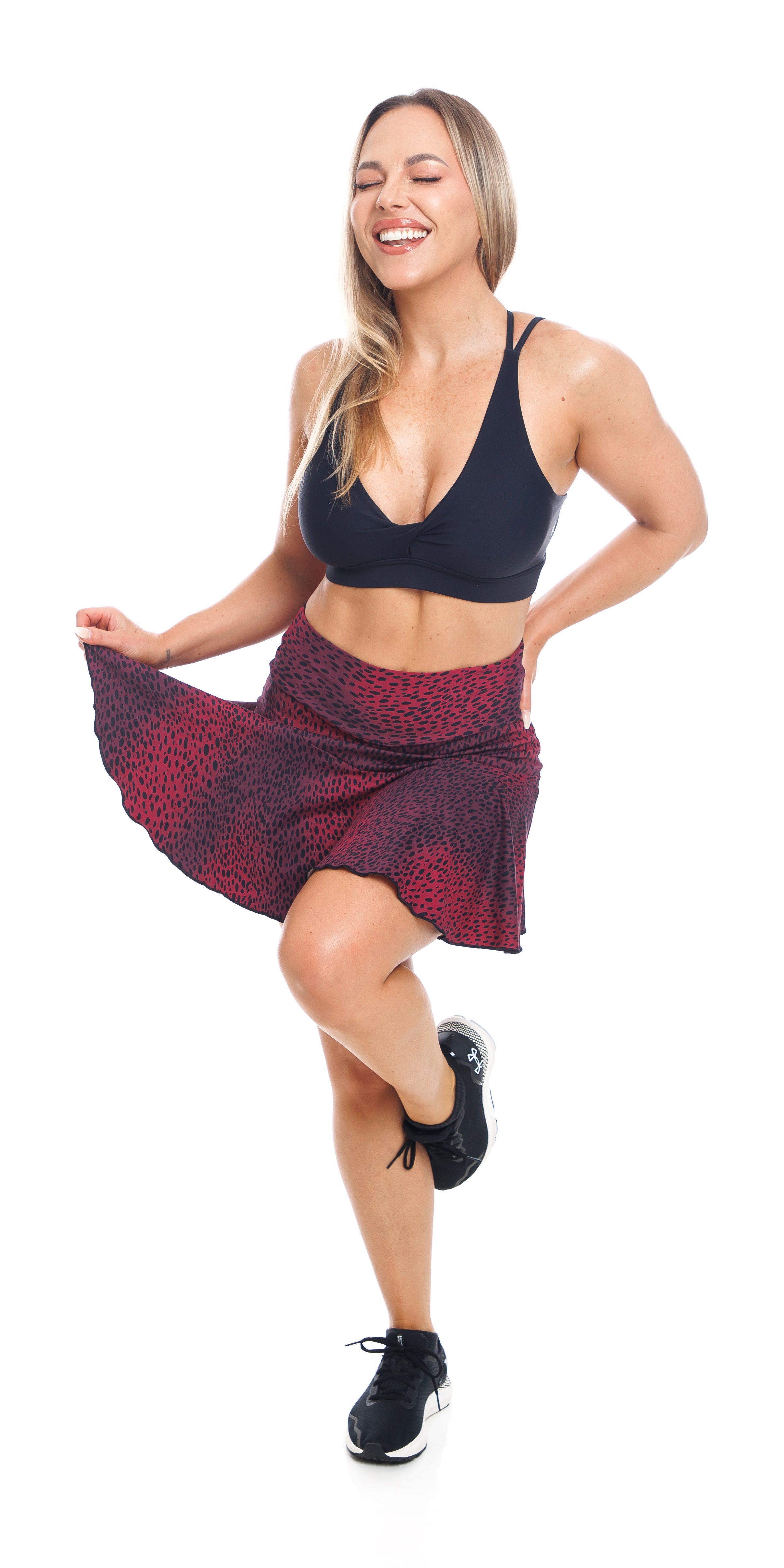 Carra Lee Collective Skort Merlot Eco Long Skort with Pockets