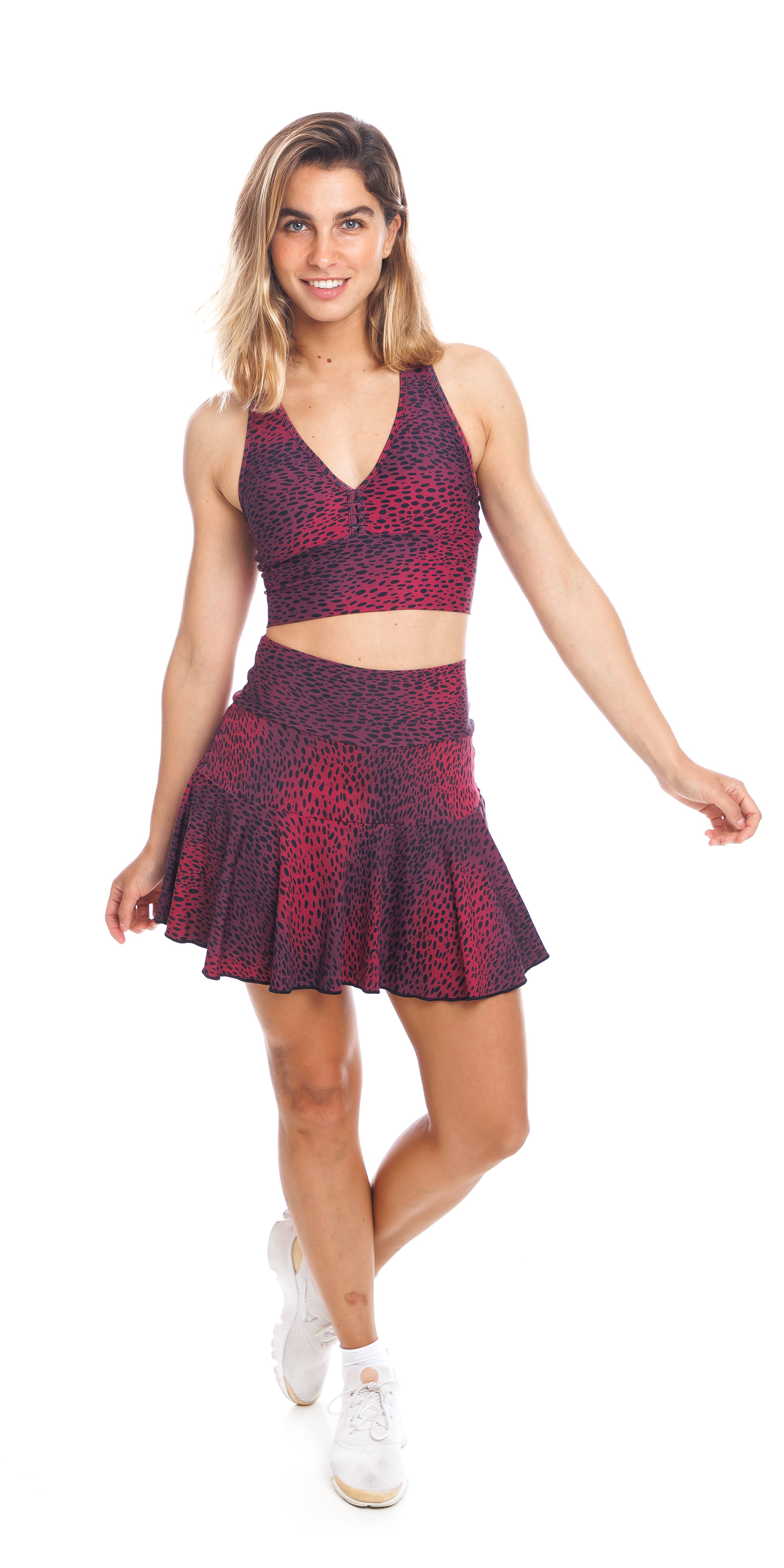 Carra Lee Collective Skort Merlot Eco Long Skort with Pockets