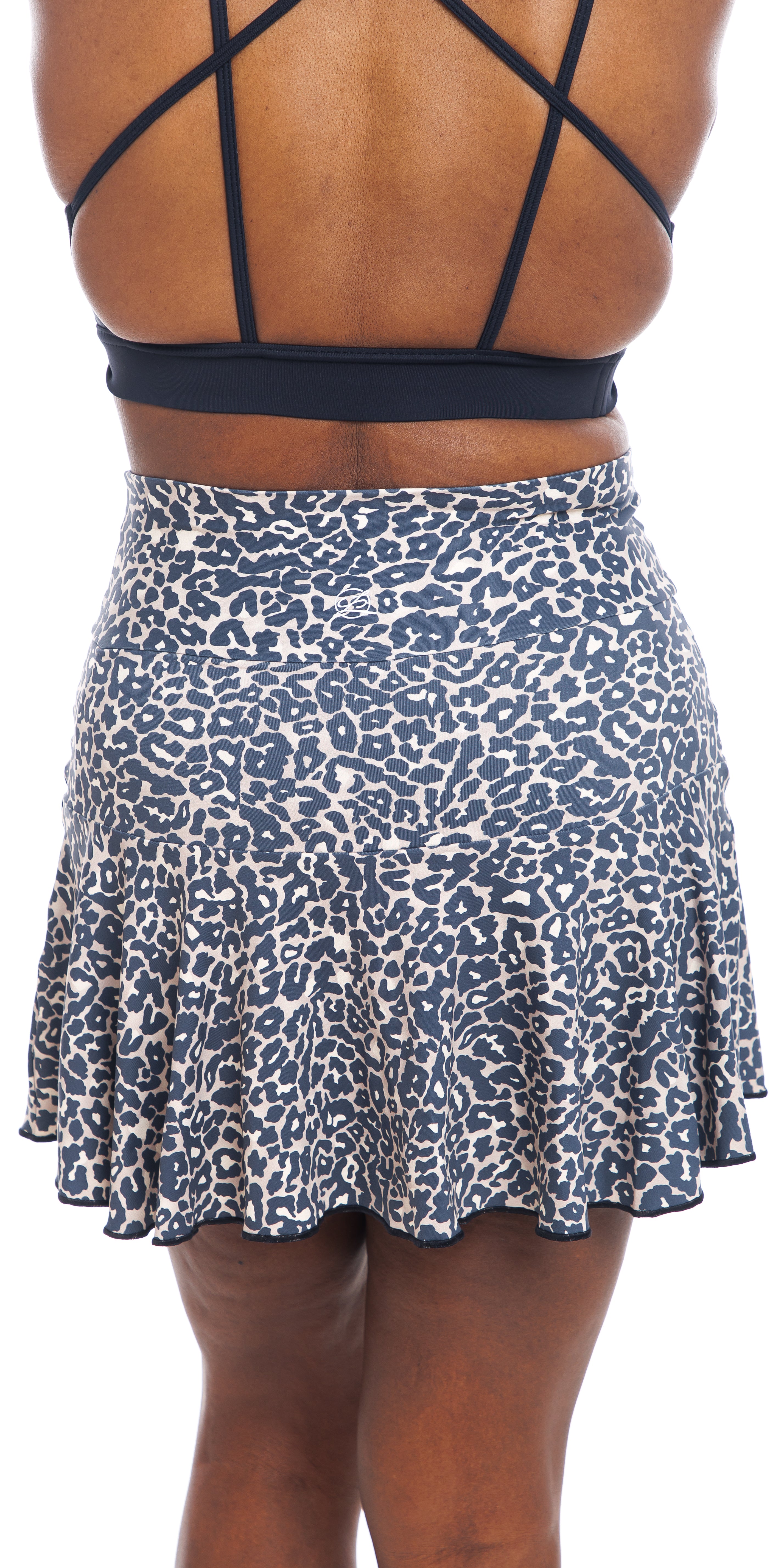 Carra Lee Collective Skort Midnight Leopard Eco Long Skort with Pockets