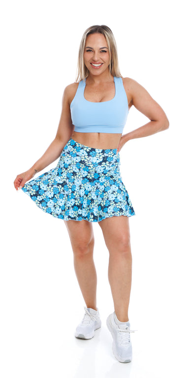 Carra Lee Collective Skort Ocean Bloom Long Skort with Pockets
