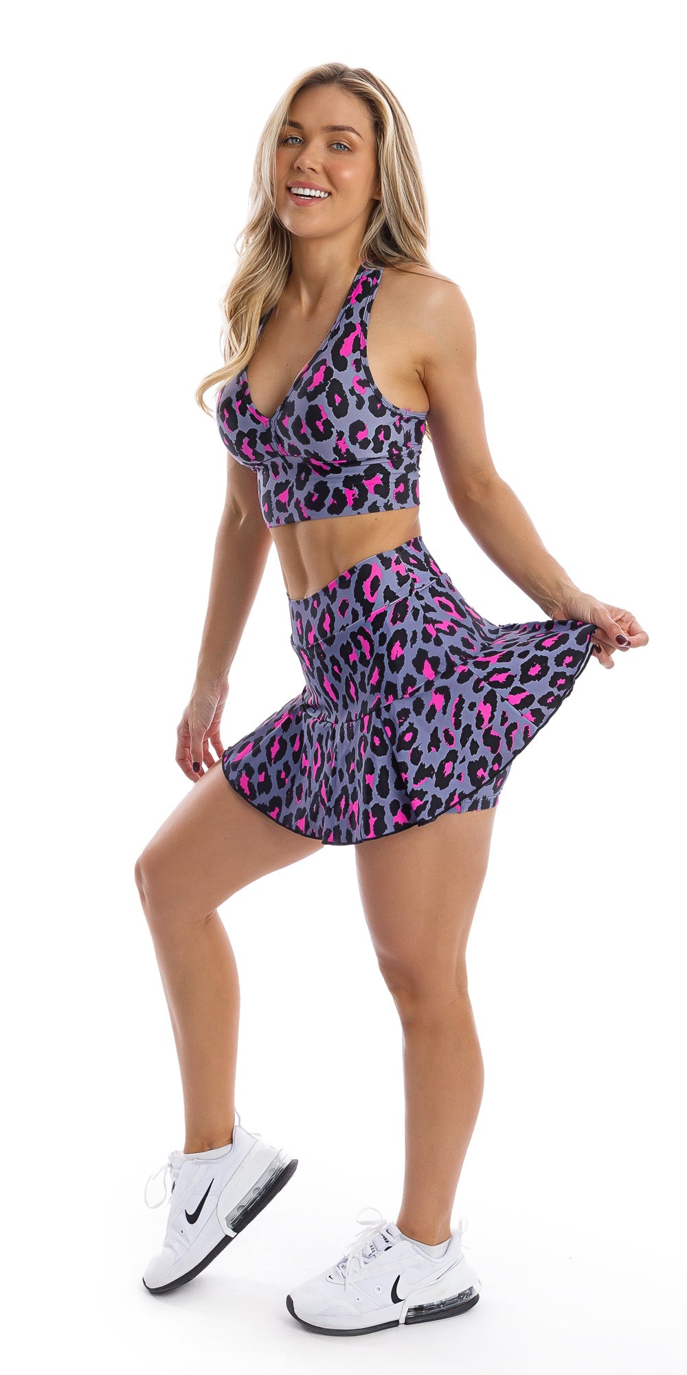 Carra Lee Collective Skort Pink Leopard Skort with Pockets
