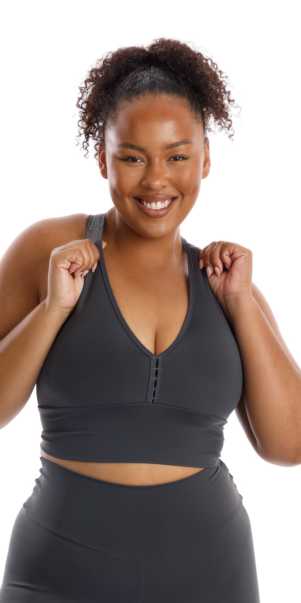 Carra Lee Collective Sports Bra Liquorice Body Luxe Racer Back Bra